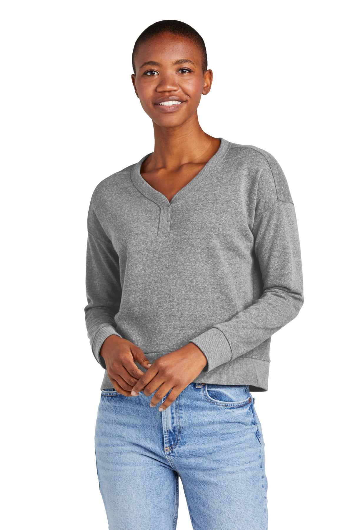 District® Women's Perfect Tri® Fleece V-Neck Sweatshirt DT1312
