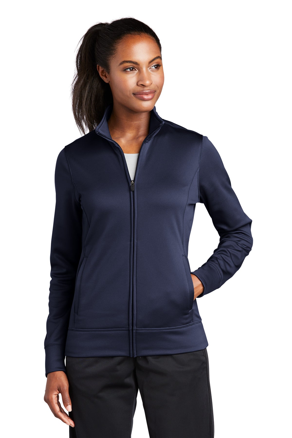 Sport-Tek® Ladies Sport-Wick® Fleece Full-Zip Jacket.  LST241