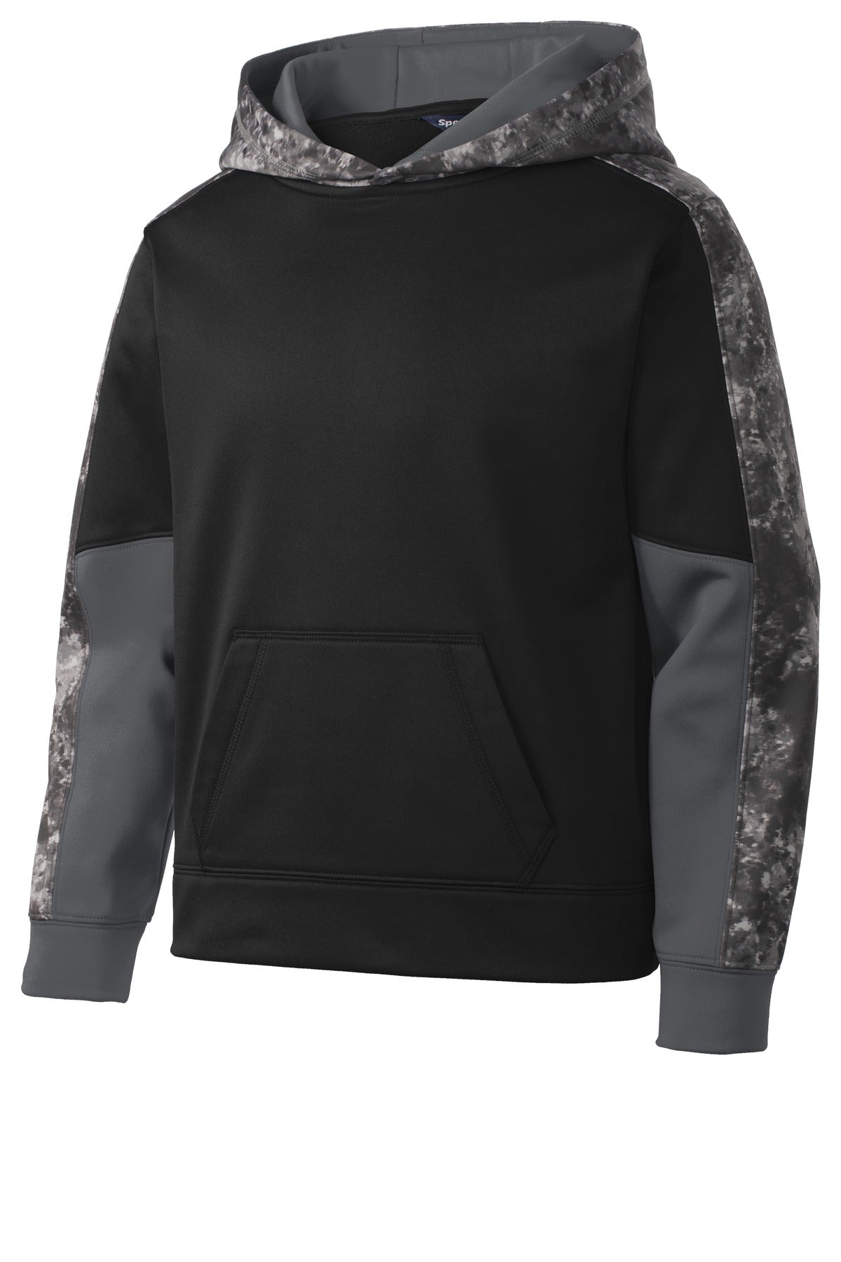 Sport-Tek® Youth Sport-Wick® Mineral Freeze Fleece Colorblock Hooded Pullover. YST231