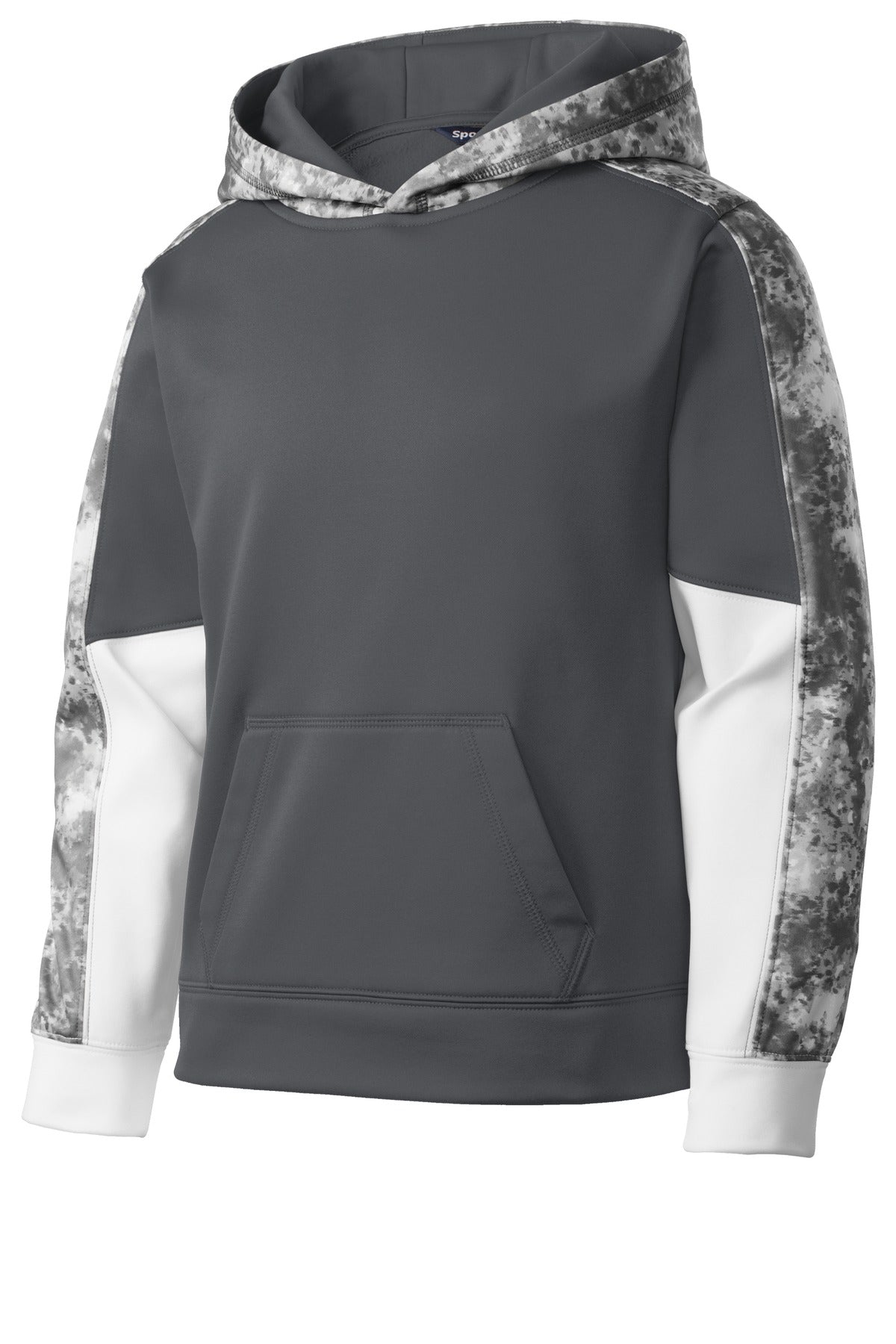 Sport-Tek® Youth Sport-Wick® Mineral Freeze Fleece Colorblock Hooded Pullover. YST231