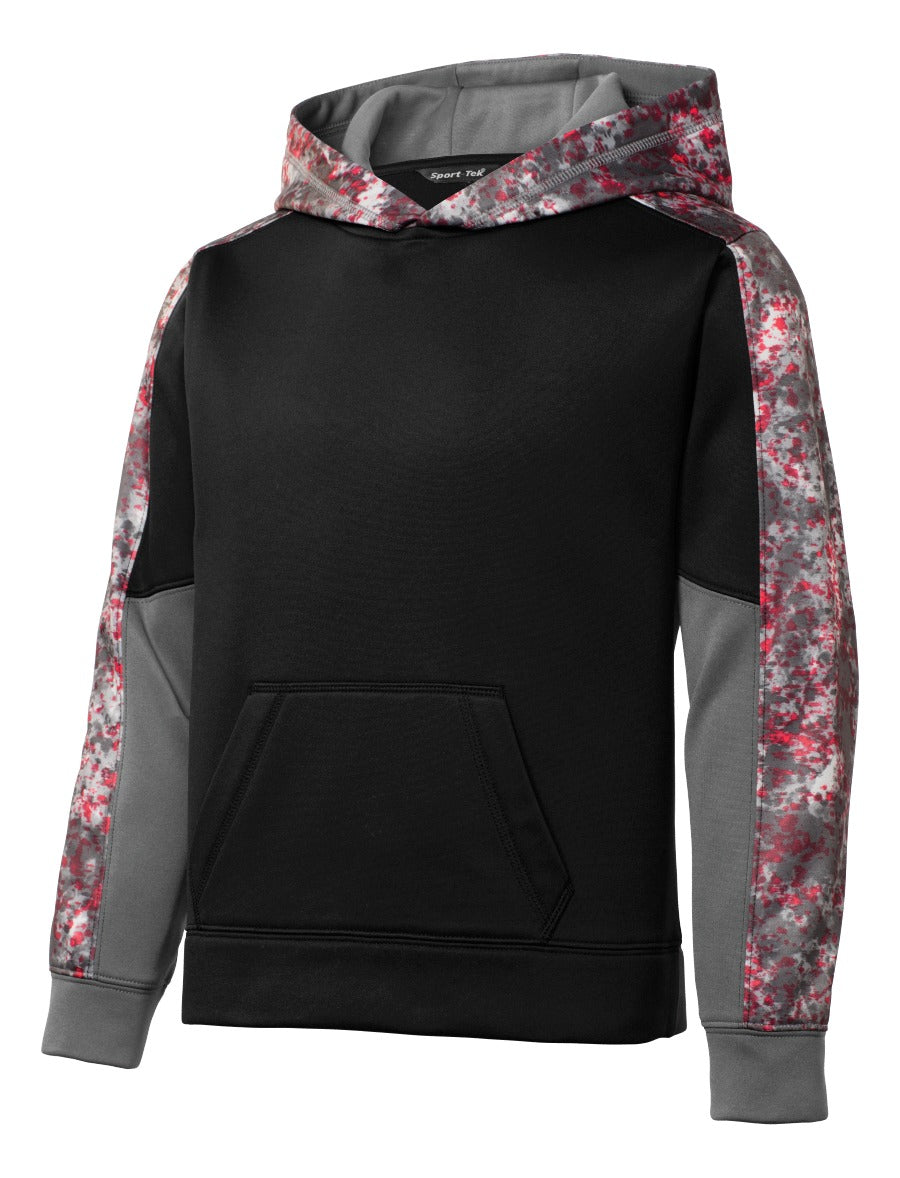 Sport-Tek® Youth Sport-Wick® Mineral Freeze Fleece Colorblock Hooded Pullover. YST231