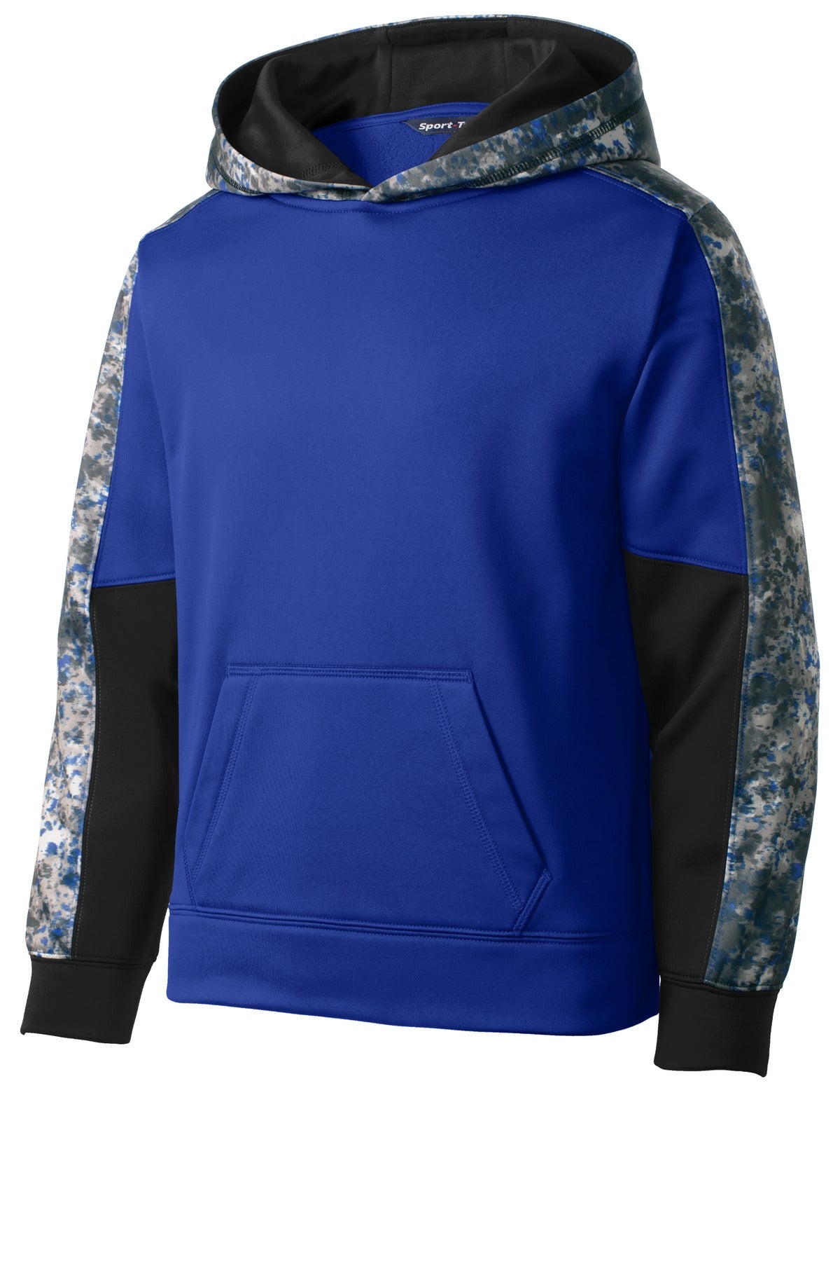 Sport-Tek® Youth Sport-Wick® Mineral Freeze Fleece Colorblock Hooded Pullover. YST231